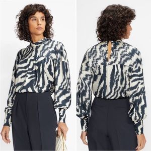 Ted Baker Black and White Zebra-Print Blouse
